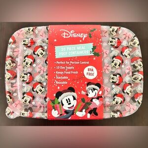 Disney Mickey & Minnie Christmas 20 Piece Meal Prep Containers